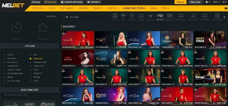 baccarat nhà cái melbet