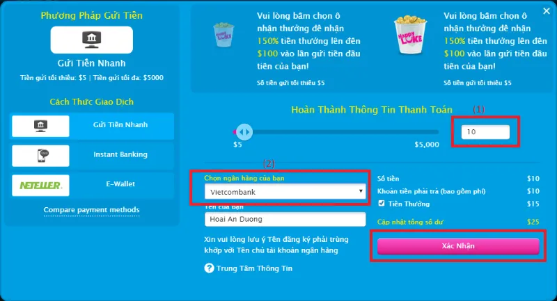 nạp tiền happyluke